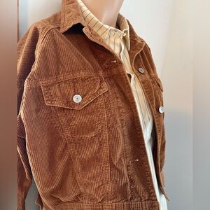 🦅 American 🦅 Oversized cropped corduroy shacket rust cotton